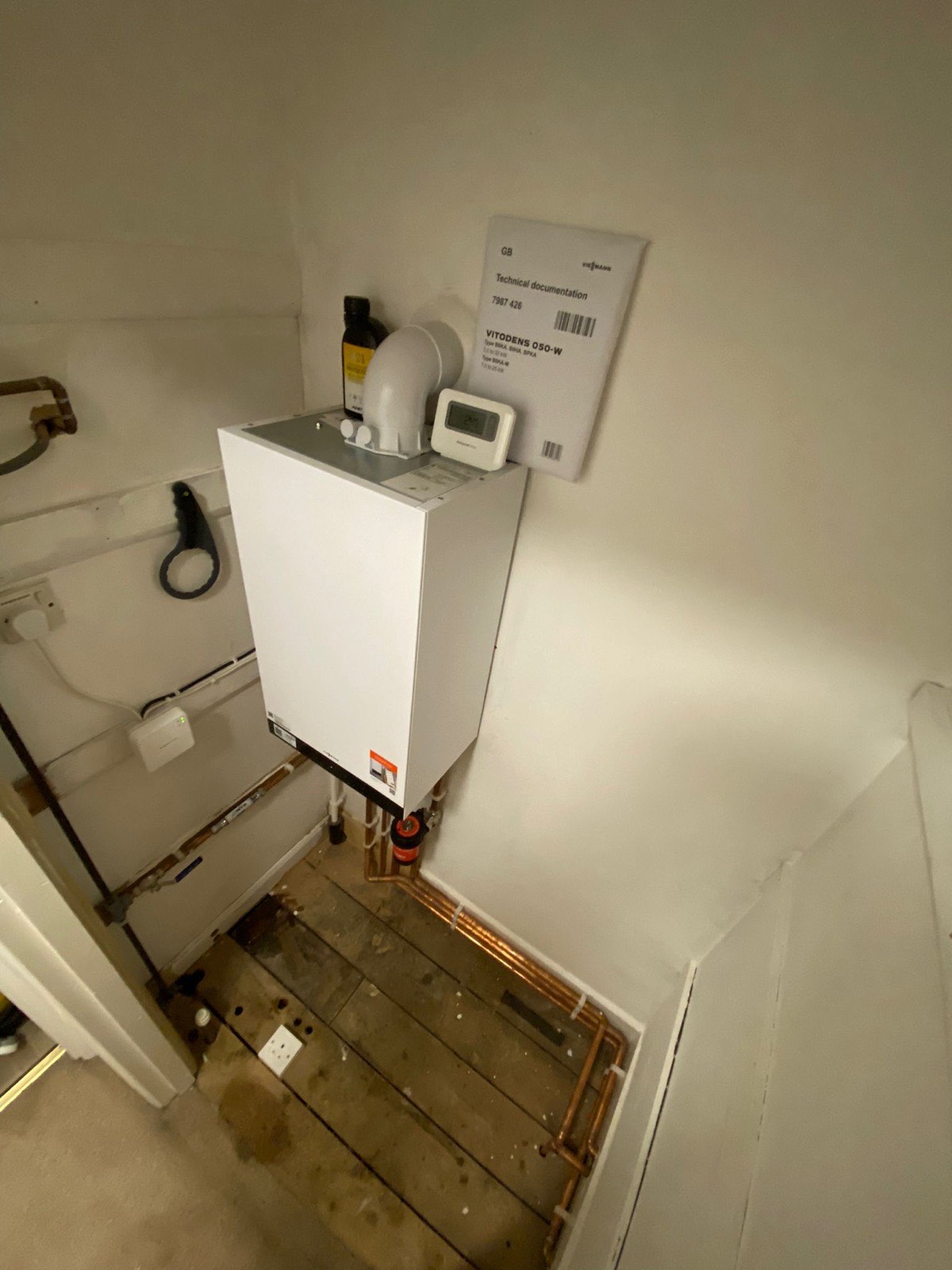 Wall-mounted combi boiler installed and commissioned by our Gas Safe engineers