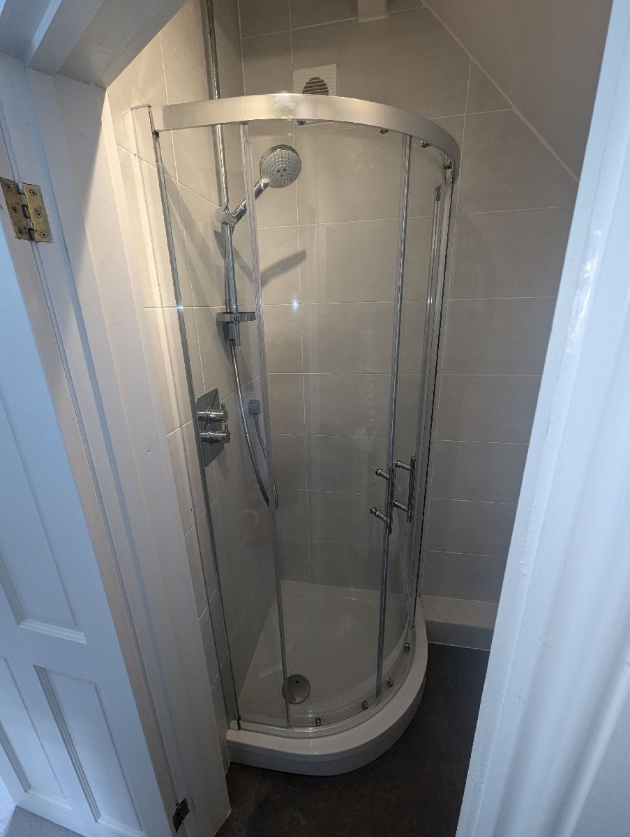 Finished quadrant shower enclosure